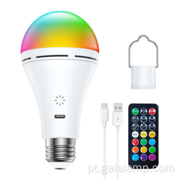 Lâmpada LED RGB recarregável 9W